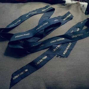 Louis Vuitton Navy Blue and Gold Ribbon